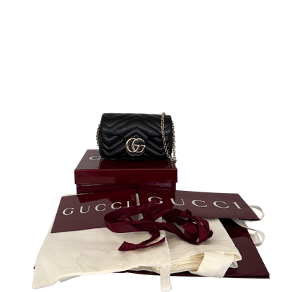 Gucci GG Marmont Mini-Schultertasche Schwarz Fullset / neuwertig Gucci