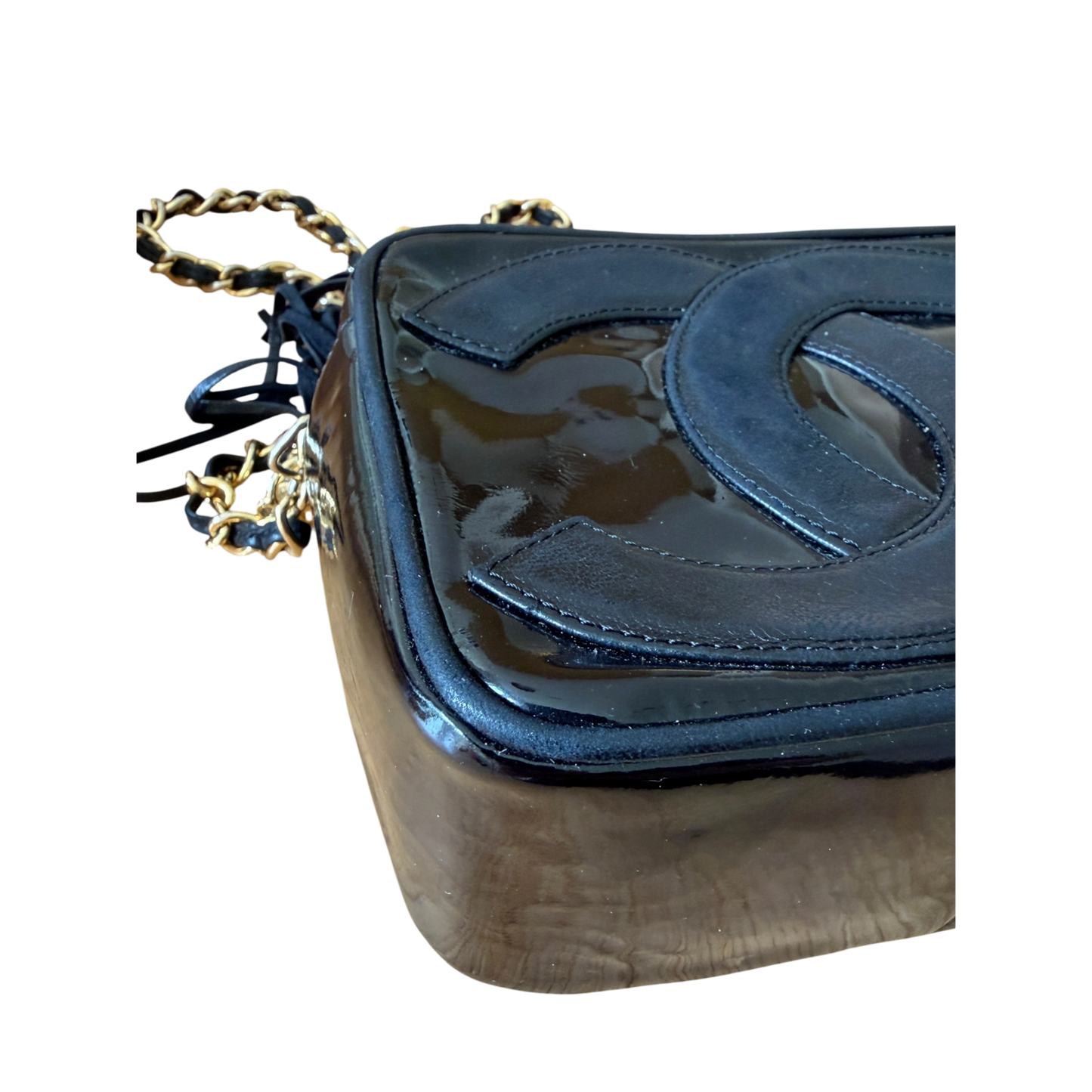 Chanel Vintage Lackleder Camerabag GHW / gut Chanel
