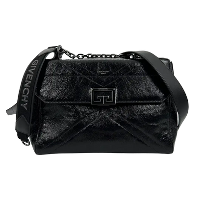 Givenchy ID Flap Stachel Tasche Medium Kalbsleder schwarz / sehr gut Givenchy