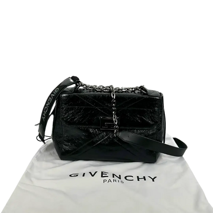 Givenchy ID Flap Stachel Tasche Medium Kalbsleder schwarz / sehr gut Givenchy