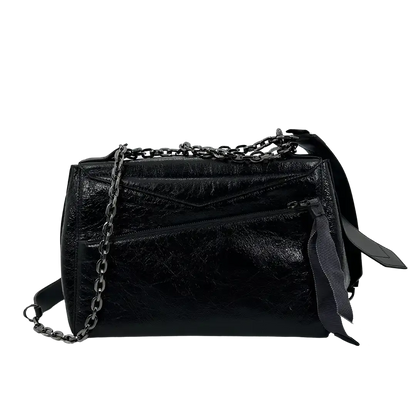 Givenchy ID Flap Stachel Tasche Medium Kalbsleder schwarz / sehr gut Givenchy