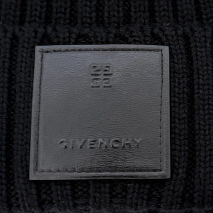 Givenchy Logo-Patch-Strickmütze aus Wolle Schwarz / neuwertig Givenchy