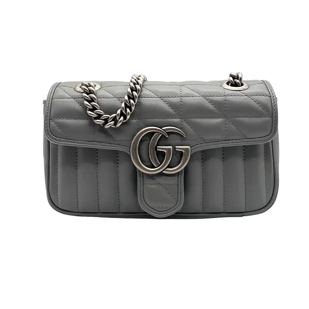 Gucci Aria Marmont Mini Grau front