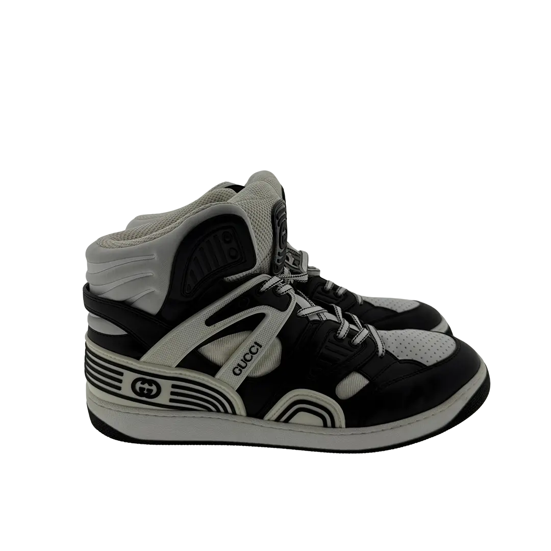 Gucci Basket High-Top Sneaker schwarz weiß Größe 46 / sehr gut Gucci