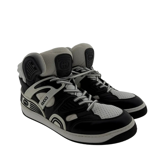 Gucci Basket High-Top Sneaker schwarz weiß Größe 46 / sehr gut Gucci