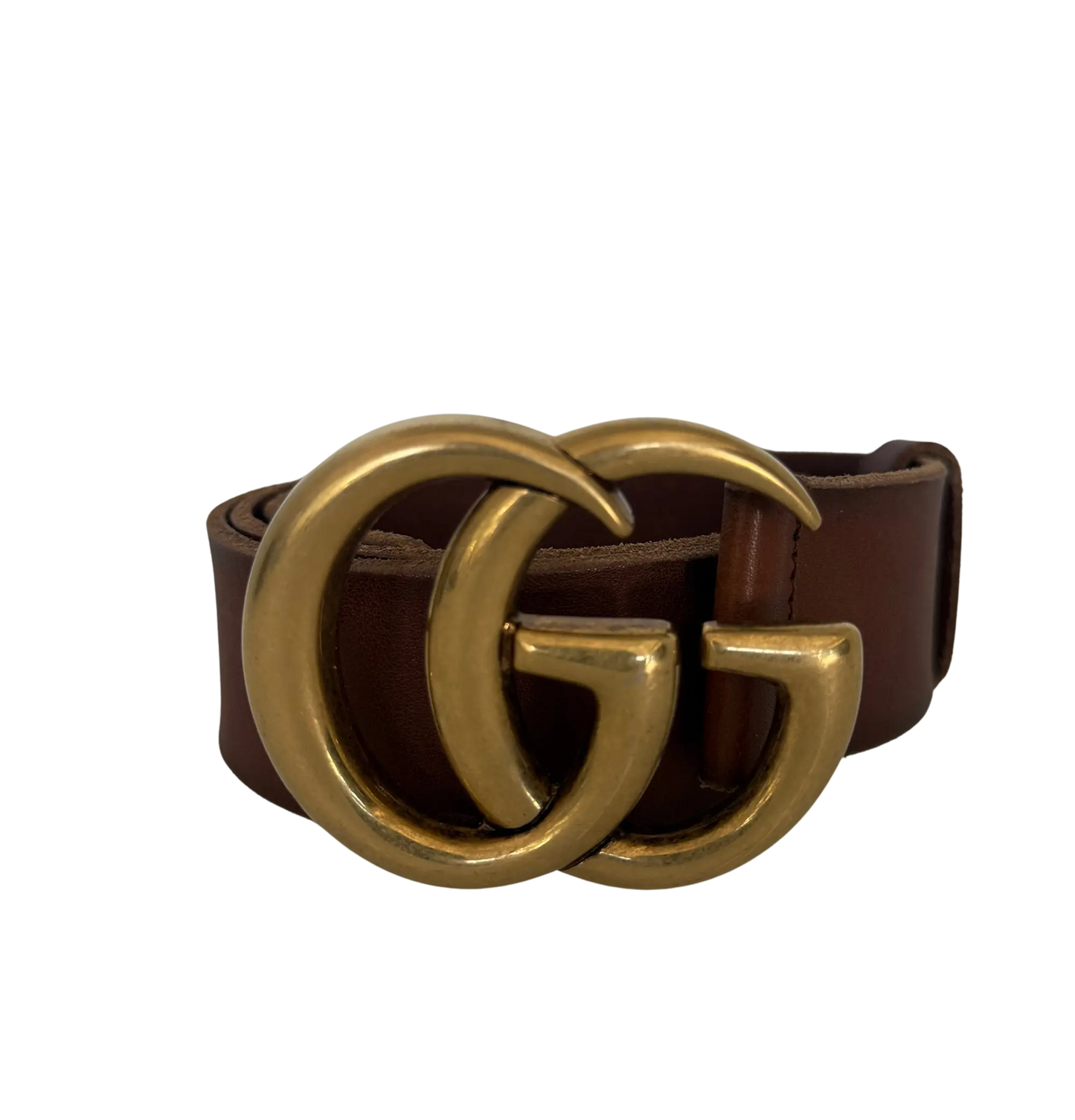 Gucci Breiter GG Marmont Gürtel Braun / sehr gut Gucci