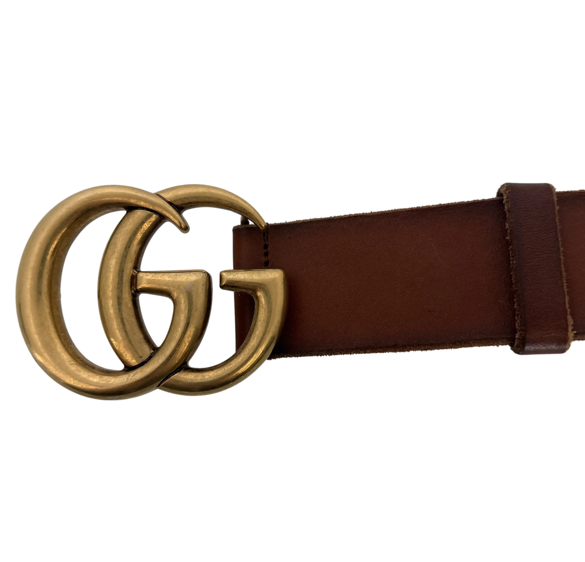 Gucci Breiter GG Marmont Gürtel Braun / sehr gut Gucci
