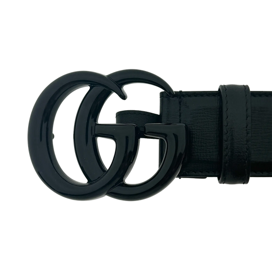 Gucci Breiter GG Marmont Gürtel Schwarz / neuwertig Gucci