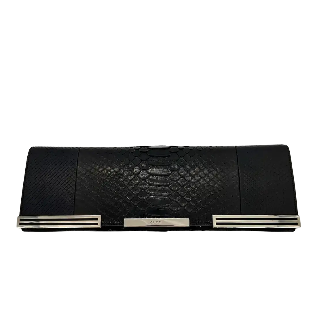 Gucci Clutch schwarz Schlangenleder / sehr gut Gucci