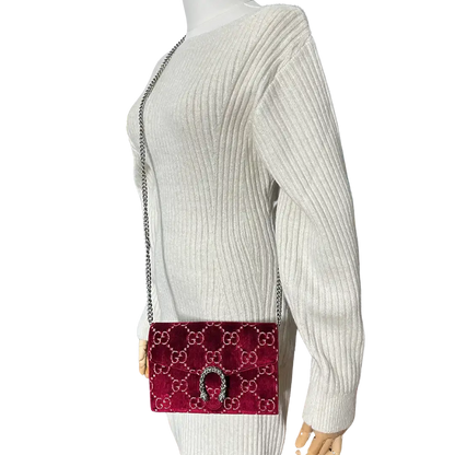 Gucci Dionysus Chain Wallet rot samt Fullset / neuwertig Gucci