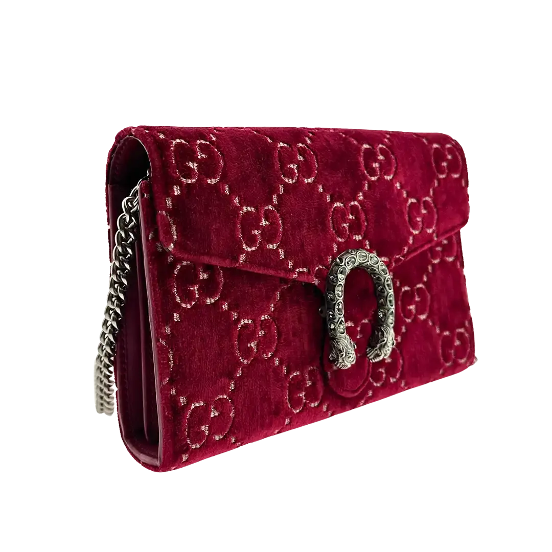 Gucci Dionysus Chain Wallet rot samt Fullset / neuwertig Gucci