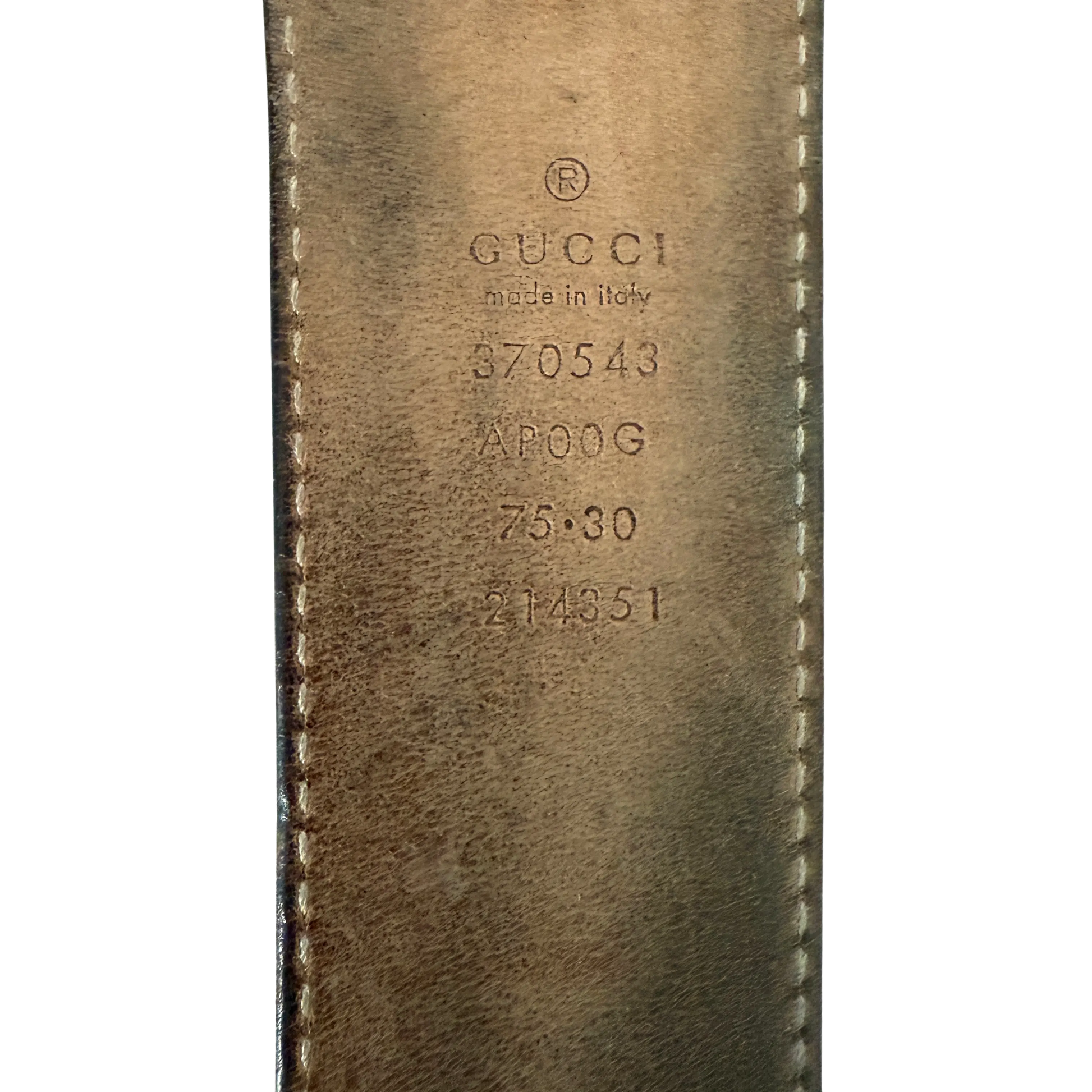 Gucci GG Buckle Ledergürtel Braun 75cm / akzeptabel Gucci