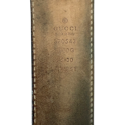 Gucci GG Buckle Ledergürtel Braun 75cm / akzeptabel Gucci