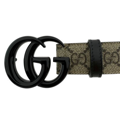 Gucci GG Marmont Gürtel Beige mit schwarzer Schnalle / neuwertig Gucci