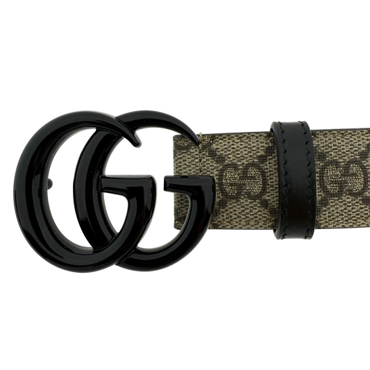 Gucci GG Marmont Gürtel Beige mit schwarzer Schnalle / neuwertig Gucci
