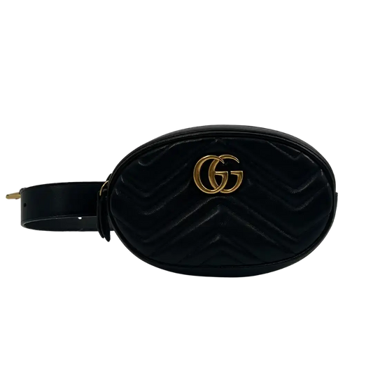 Gucci GG Marmont Gürteltasche Bag Belt schwarz Leder / sehr gut Gucci