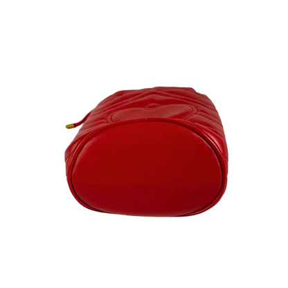 Gucci GG Marmont Leder Mini Bucket rot / sehr gut Gucci