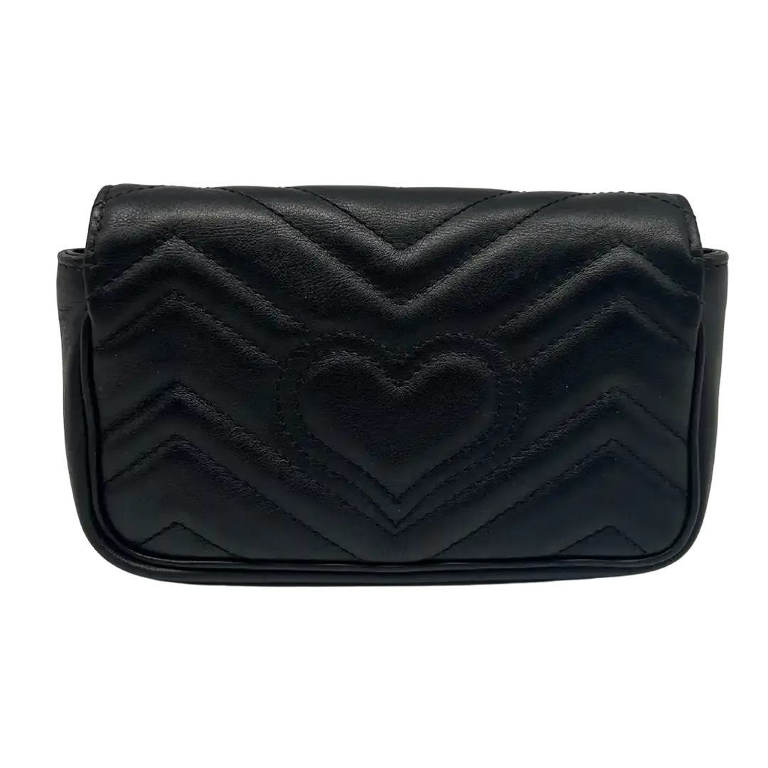 Gucci GG Marmont Matelasse Super Mini Bag schwarz / sehr gut Gucci