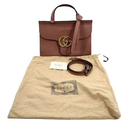 Gucci GG Marmont Top Handle Bag altrosa / braun / gut Gucci