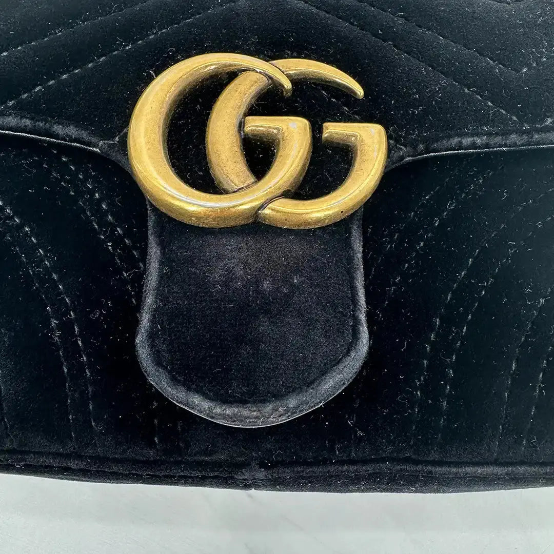 Gucci GG Marmont schwarz Fullset Small / gut Gucci