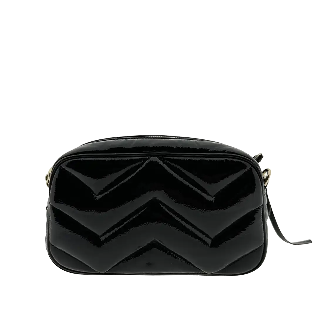 Gucci GG Marmont schwarz Lackleder Small / neuwertig Gucci