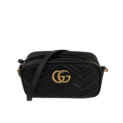 Gucci GG Marmont schwarz Leder Small / neuwertig Gucci