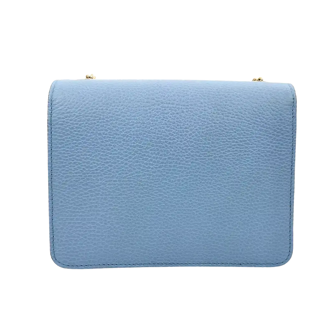 Gucci Interlocking G Small Schultertasche hellblau Leder / neuwertig Gucci