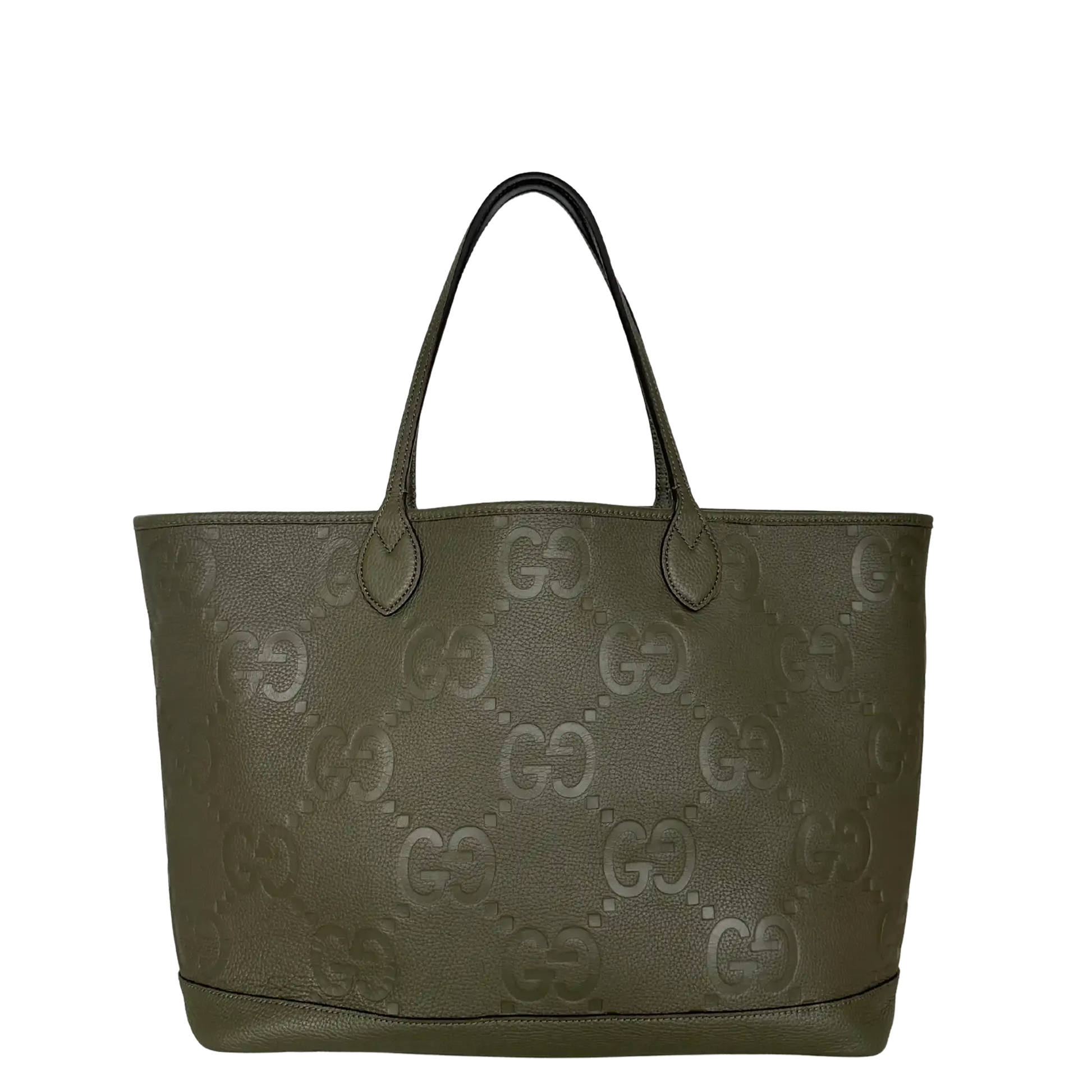 Gucci Jumbo GG Large Tote Bag Leder Olive / neuwertig Gucci
