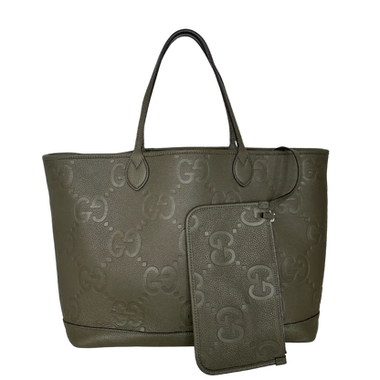 Gucci Jumbo GG Large Tote Bag Leder Olive / neuwertig Gucci