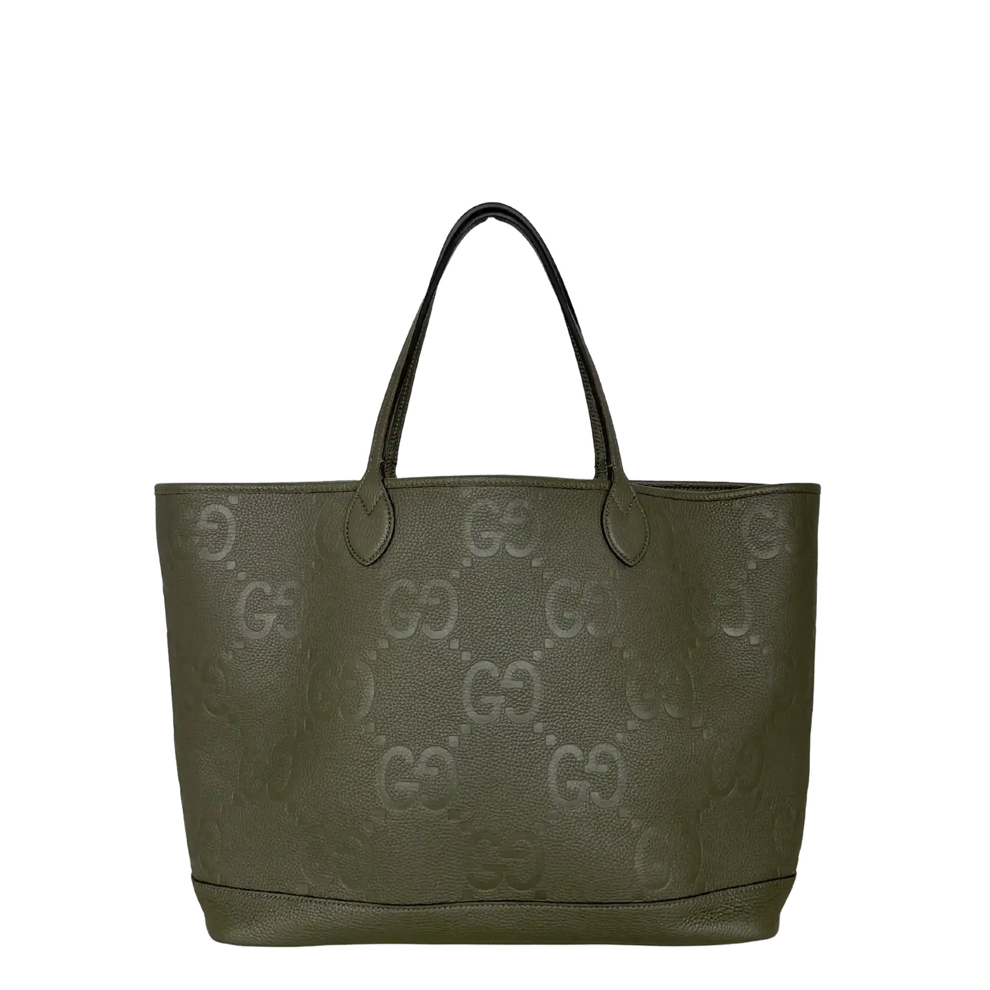 Gucci Jumbo GG Large Tote Bag Leder Olive / neuwertig Gucci