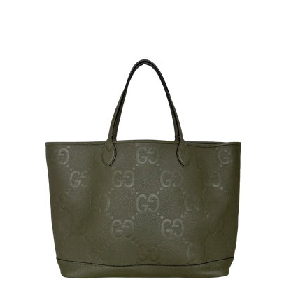 Gucci Jumbo GG Large Tote Bag Leder Olive / neuwertig Gucci