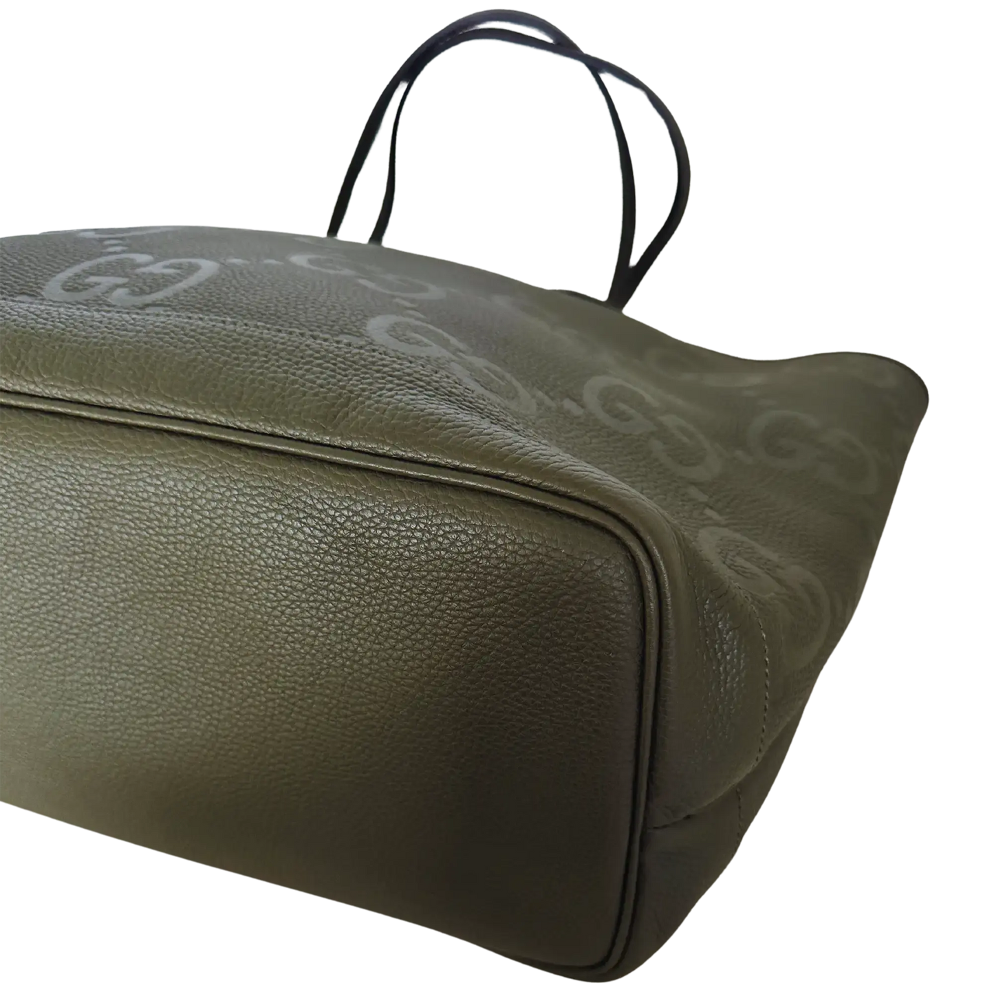 Gucci Jumbo GG Large Tote Bag Leder Olive / neuwertig Gucci