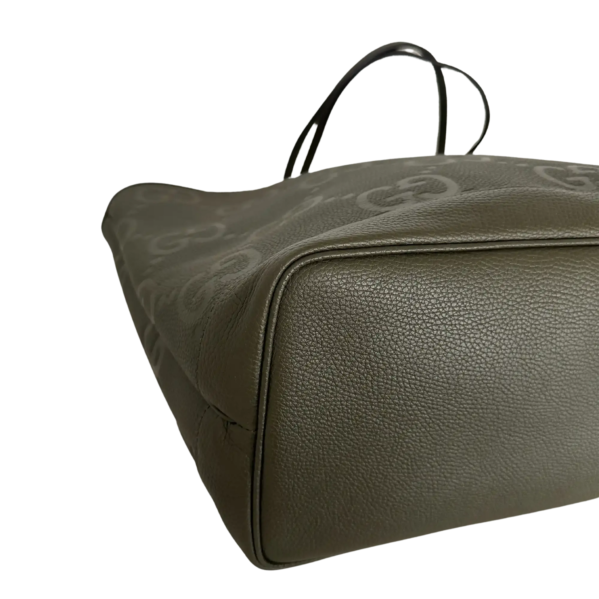 Gucci Jumbo GG Large Tote Bag Leder Olive / neuwertig Gucci