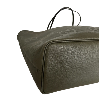 Gucci Jumbo GG Large Tote Bag Leder Olive / neuwertig Gucci