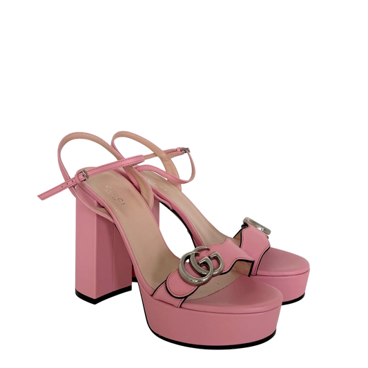 Gucci Marmont Sandalen mit Plateau rosa Größe 38 1/2 / sehr gut Gucci
