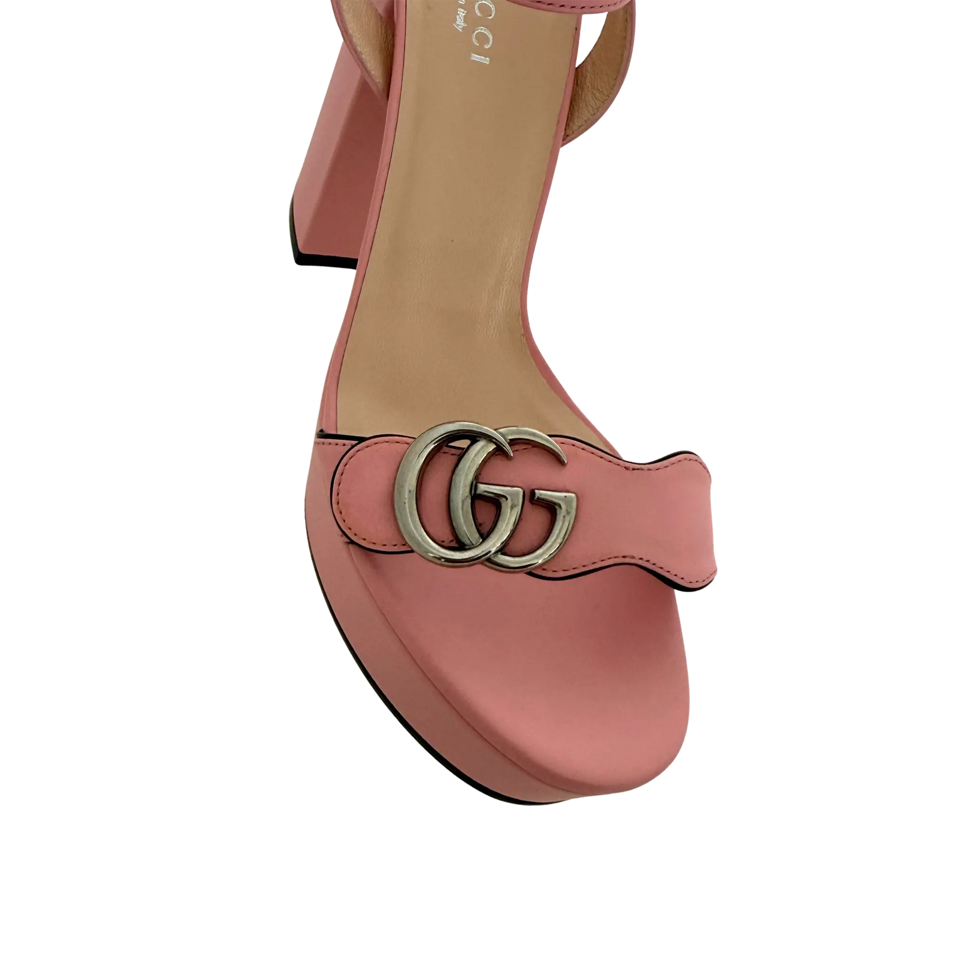 Gucci Marmont Sandalen mit Plateau rosa Größe 38 1/2 / sehr gut Gucci