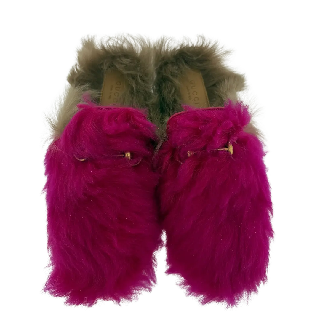 Gucci Mokassins aus Schafsfell pink braun Größe 36 1/2 / sehr gut Gucci