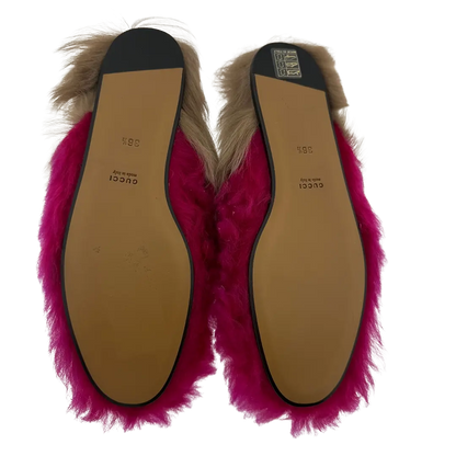 Gucci Mokassins aus Schafsfell pink braun Größe 36 1/2 / sehr gut Gucci