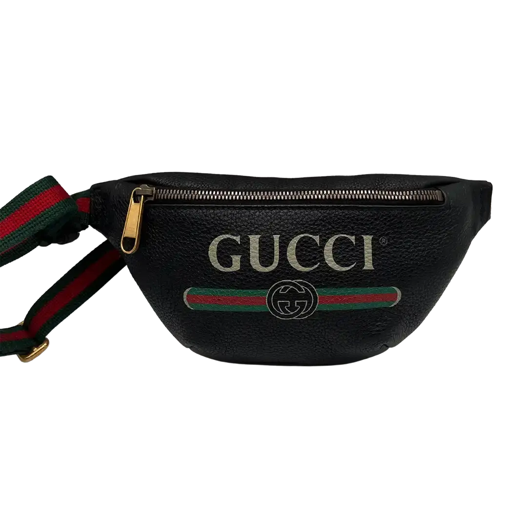 Gucci Print Belt Bag Bauchtasche Vintage Logo klein schwarz / sehr gut Gucci
