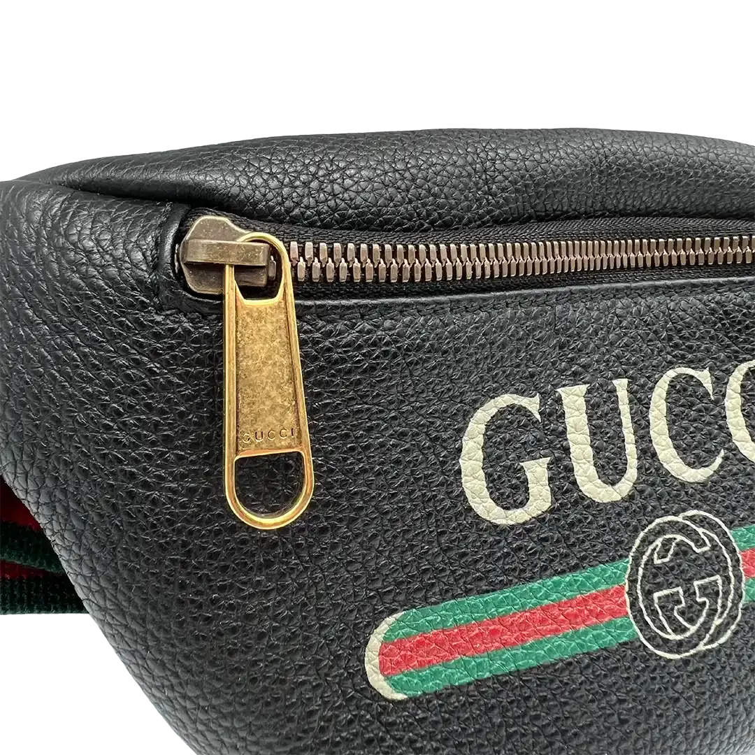 Gucci Print Belt Bag Bauchtasche Vintage Logo klein schwarz / sehr gut Gucci