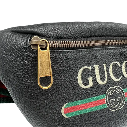 Gucci Print Belt Bag Bauchtasche Vintage Logo klein schwarz / sehr gut Gucci