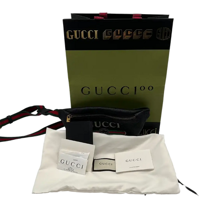 Gucci Print Belt Bag Bauchtasche Vintage Logo klein schwarz / sehr gut Gucci