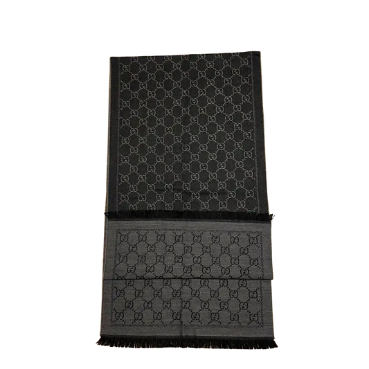 Gucci Schal GG aus Woll-Jacquard anthrazit / sehr gut. Gucci