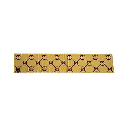 Gucci Schal aus GG Jacquard aus Wolle und Seide gelb / lila / neuwertig Gucci