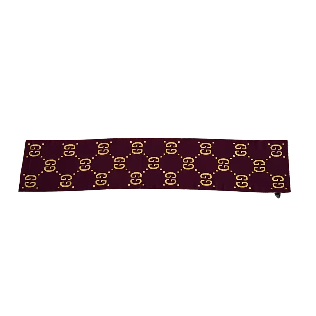 Gucci Schal aus GG Jacquard aus Wolle und Seide gelb / lila / neuwertig Gucci