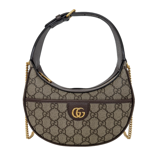 Gucci Schultertasche Ophidia GG Mini aus Canvas Braun / neuwertigt Gucci