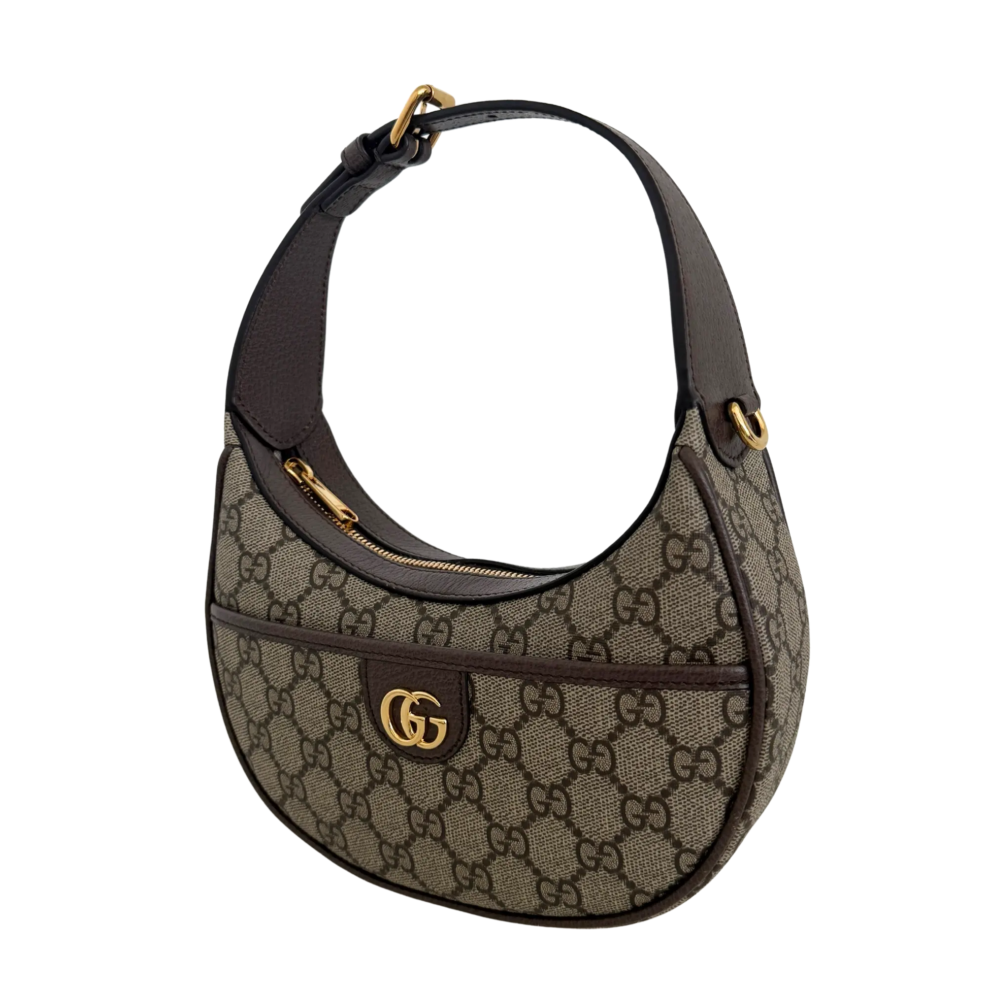 Gucci Schultertasche Ophidia GG Mini aus Canvas Braun / neuwertigt Gucci