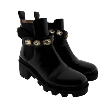Gucci Stiefel aus Leder schwarz Größe 36 / sehr gut Gucci