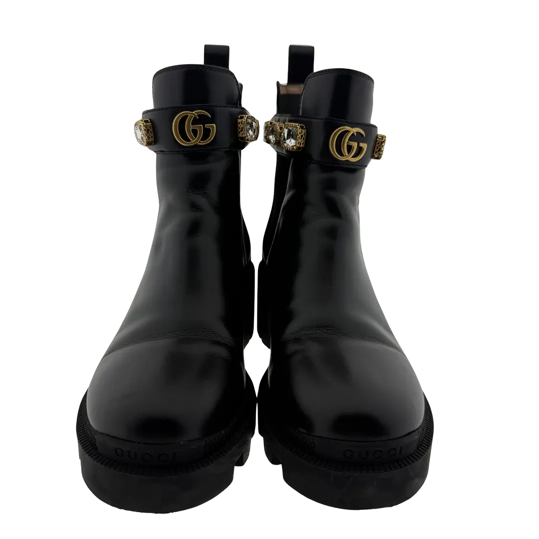 Gucci Stiefel aus Leder schwarz Größe 36 / sehr gut Gucci