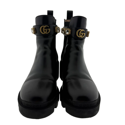 Gucci Stiefel aus Leder schwarz Größe 36 / sehr gut Gucci